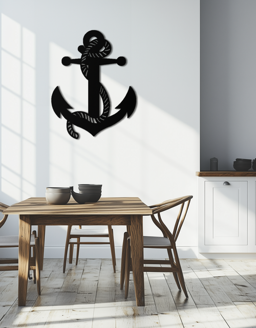 Load image into Gallery viewer, Nautical Anchor Metal Wall Art - Steel Wall Decor for Home and Office - KAF044