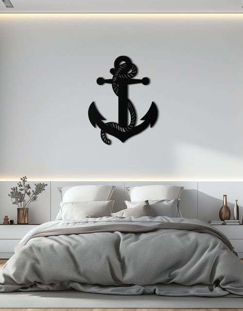 Load image into Gallery viewer, Nautical Anchor Metal Wall Art - Steel Wall Decor for Home and Office - KAF044