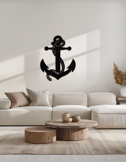 Load image into Gallery viewer, Nautical Anchor Metal Wall Art - Steel Wall Decor for Home and Office - KAF044