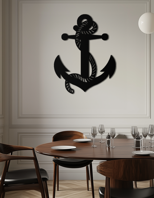 Load image into Gallery viewer, Nautical Anchor Metal Wall Art - Steel Wall Decor for Home and Office - KAF044