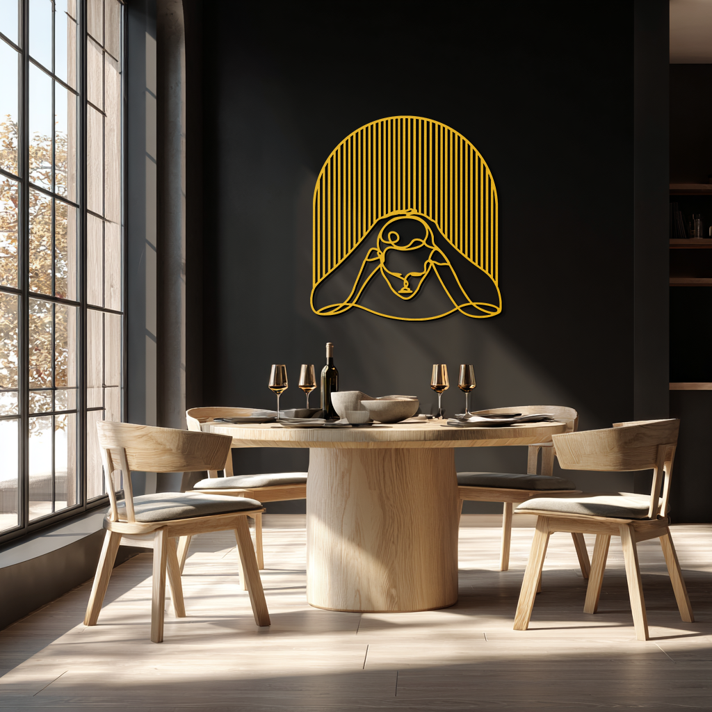 Minimalist Line Art Woman Metal Wall Art - Modern Steel Wall Decor - KAF045