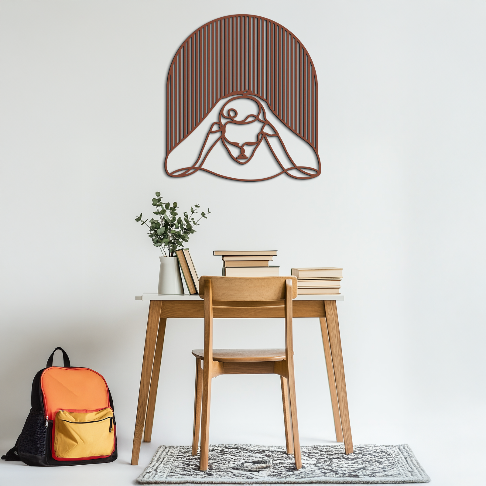 Minimalist Line Art Woman Metal Wall Art - Modern Steel Wall Decor - KAF045