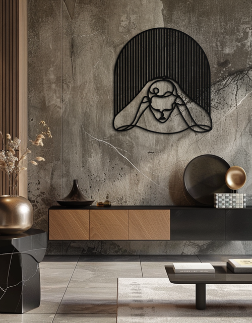 Load image into Gallery viewer, Minimalist Line Art Woman Metal Wall Art - Modern Steel Wall Decor - KAF045