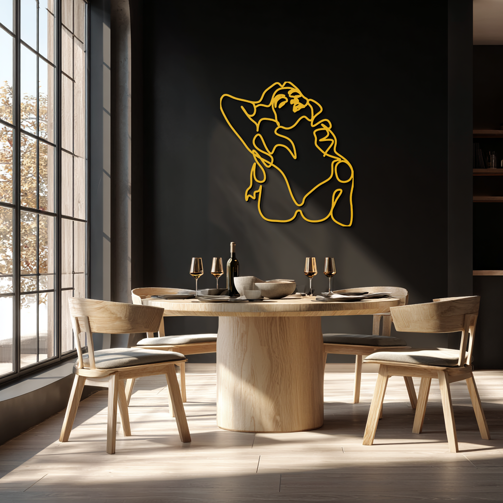 Minimalist Woman Metal Wall Art - Steel Wall Decor for Home and Office - KAF046