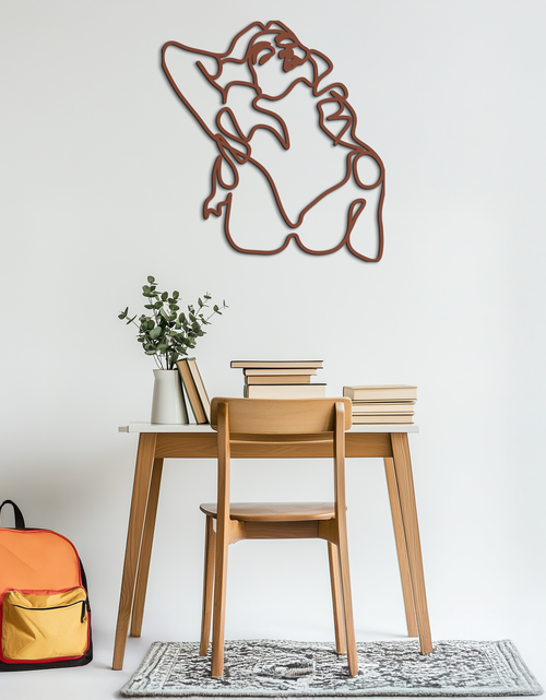 Load image into Gallery viewer, Minimalist Woman Metal Wall Art - Steel Wall Decor for Home and Office - KAF046