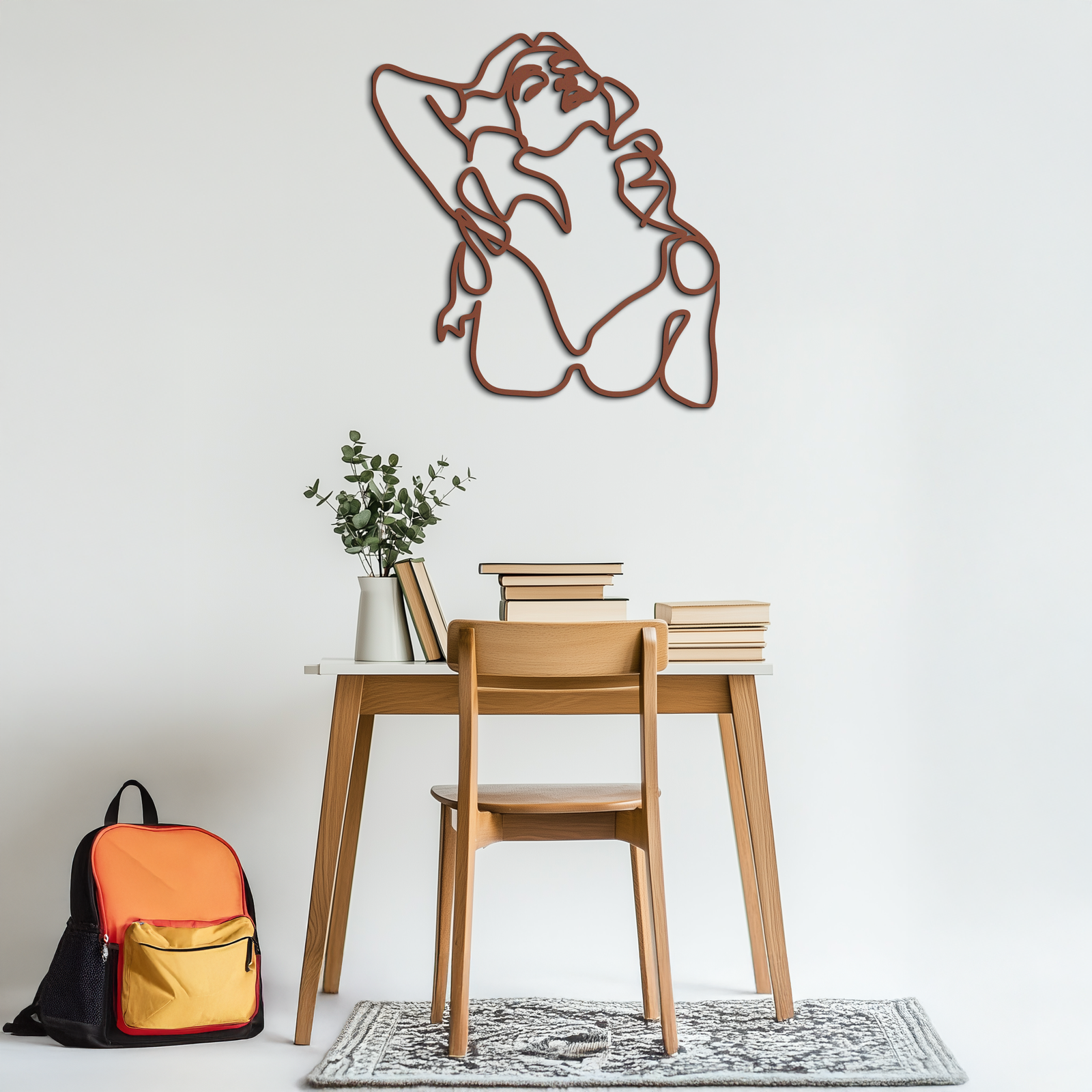 Minimalist Woman Metal Wall Art - Steel Wall Decor for Home and Office - KAF046