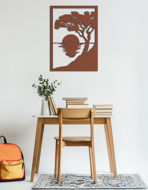 Load image into Gallery viewer, Sunset Tree Metal Wall Art - Nature-Inspired Steel Wall Decor - KAF047