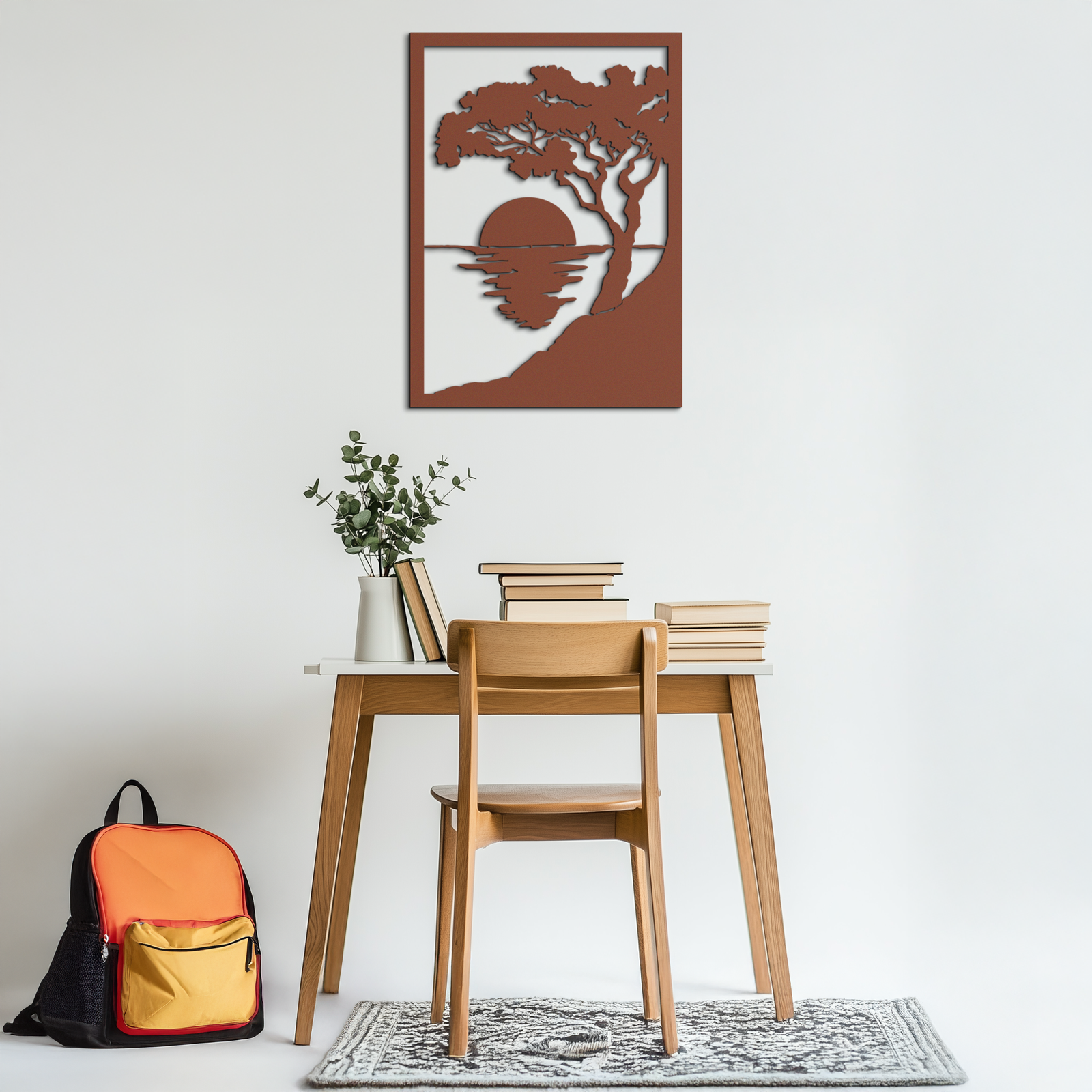 Sunset Tree Metal Wall Art - Nature-Inspired Steel Wall Decor - KAF047
