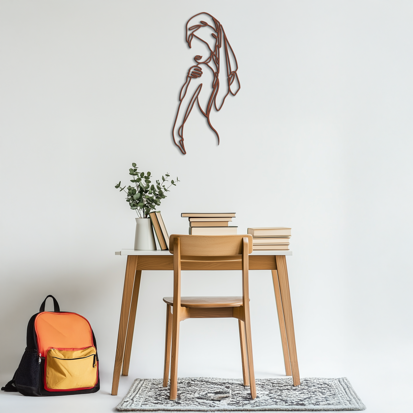 Elegant Bride Metal Wall Art - Minimalist Steel Wall Decor for Modern Spaces - KAF050