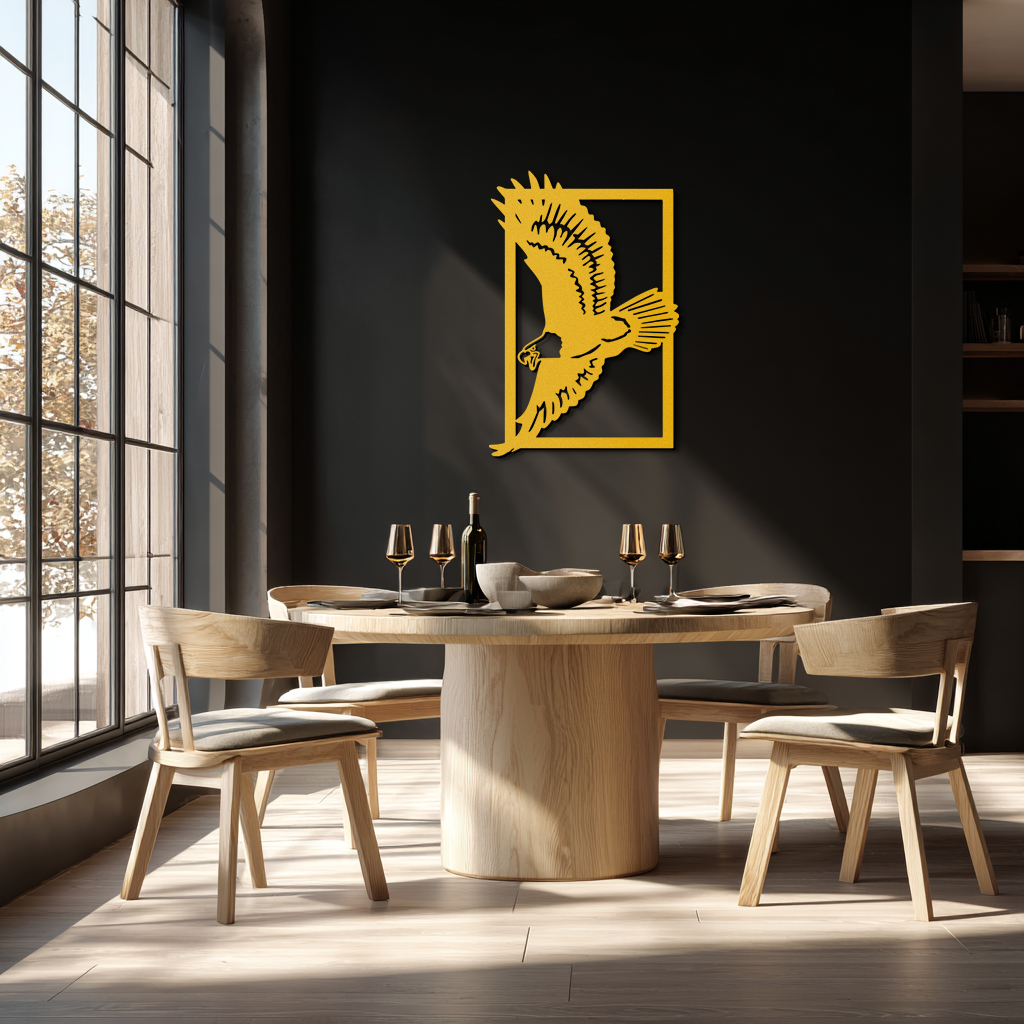 Majestic Eagle Metal Wall Art - Steel Wall Decor for Home and Office - KAF055