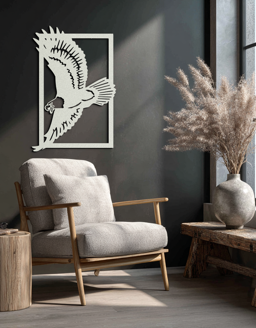Load image into Gallery viewer, Majestic Eagle Metal Wall Art - Steel Wall Decor for Home and Office - KAF055