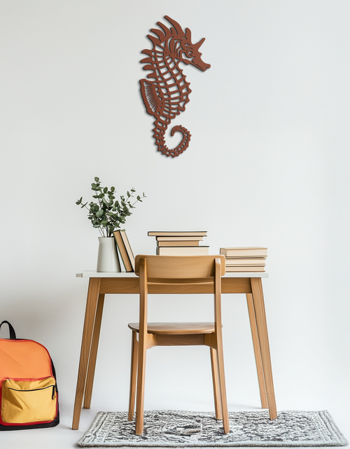 Load image into Gallery viewer, Elegant Seahorse Metal Wall Art - Ocean-Inspired Minimalist Decor - KAF057
