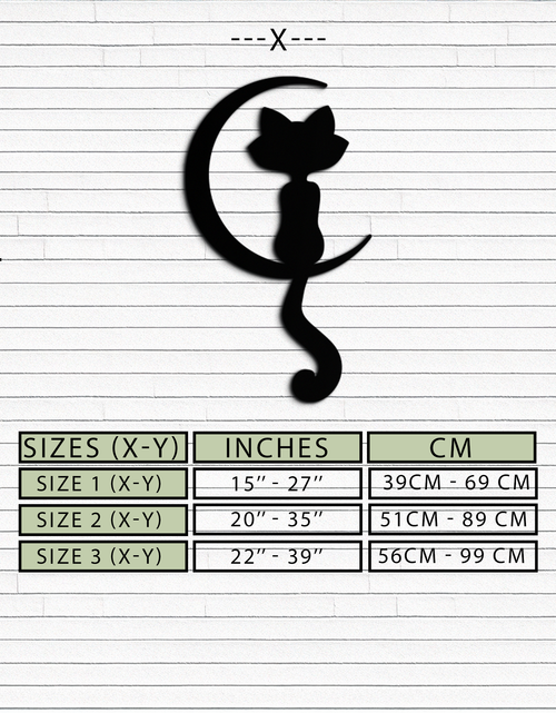 Load image into Gallery viewer, Moonlight Cat Metal Wall Art - Elegant Feline Silhouette Decor - KAF058