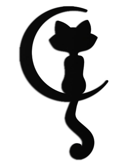 Load image into Gallery viewer, Moonlight Cat Metal Wall Art - Elegant Feline Silhouette Decor - KAF058