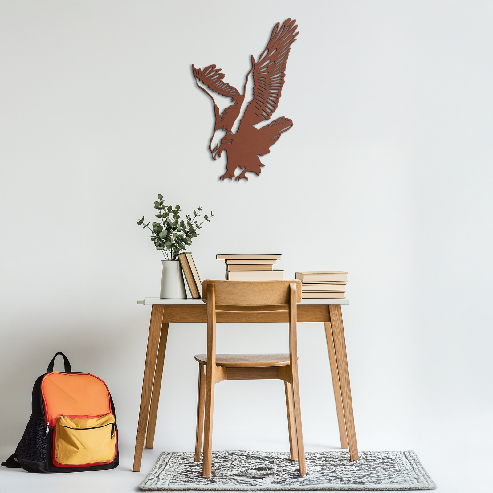 Majestic Eagle Metal Wall Art - Powerful Steel Bird Silhouette - KAF059