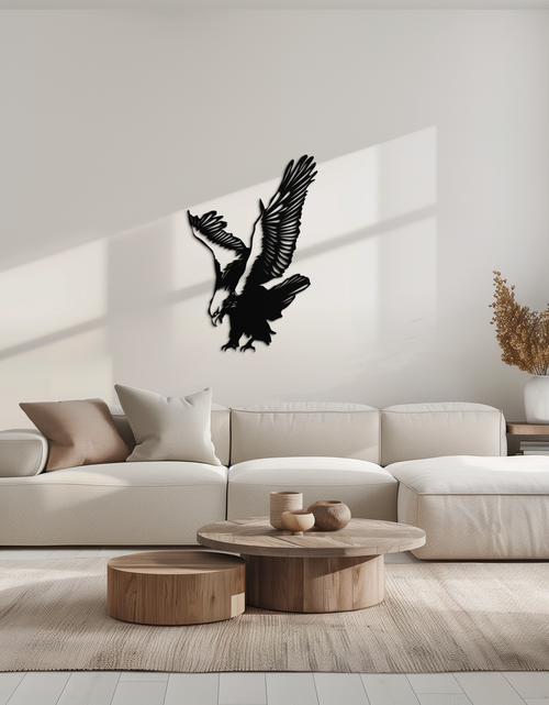 Load image into Gallery viewer, Majestic Eagle Metal Wall Art - Powerful Steel Bird Silhouette - KAF059