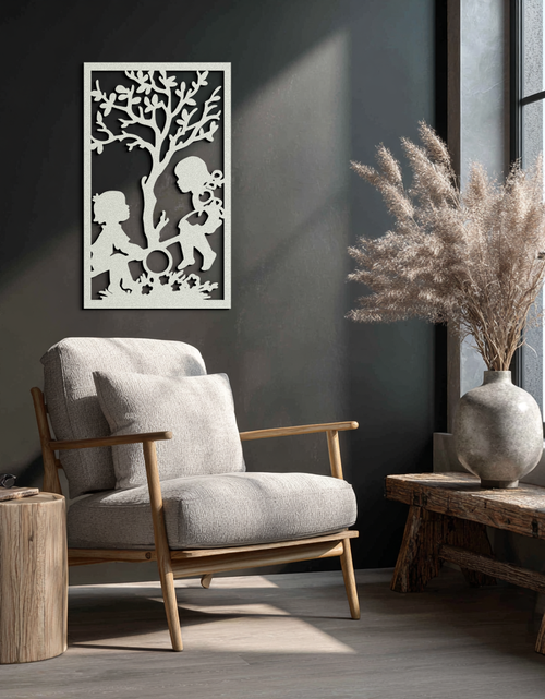 Load image into Gallery viewer, Playful Childhood Metal Wall Art - Nostalgic Minimalist Steel Decor - KAF060