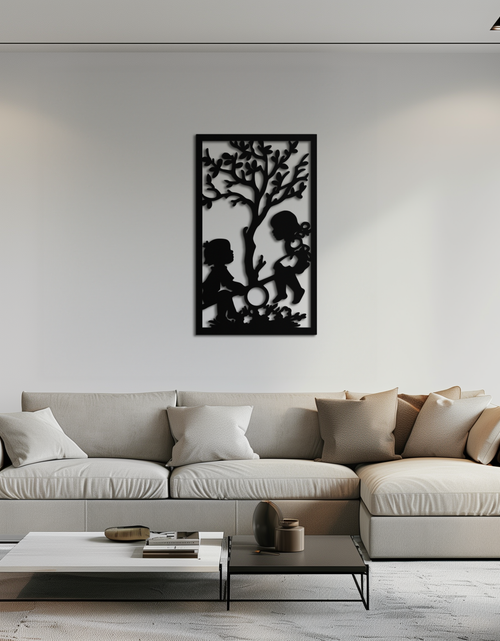 Load image into Gallery viewer, Playful Childhood Metal Wall Art - Nostalgic Minimalist Steel Decor - KAF060