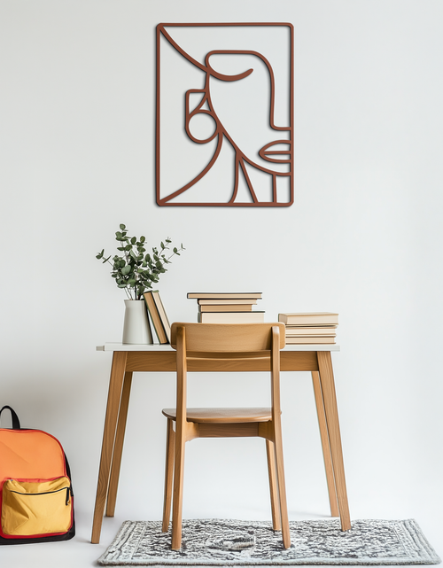 Load image into Gallery viewer, Abstract Face Metal Wall Art - Modern Minimalist Steel Decor - KAF063