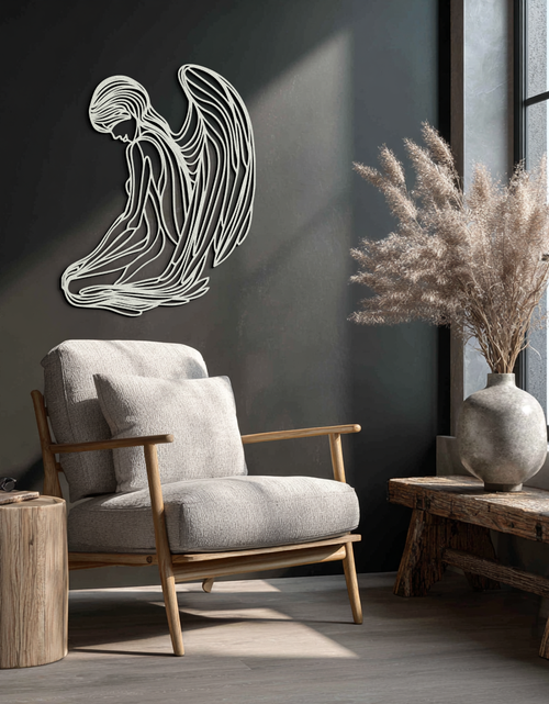 Load image into Gallery viewer, Ethereal Angel Metal Wall Art - Elegant and Serene Decorative Piece - KAF067