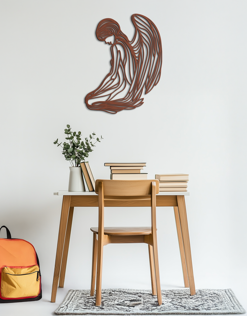 Load image into Gallery viewer, Ethereal Angel Metal Wall Art - Elegant and Serene Decorative Piece - KAF067