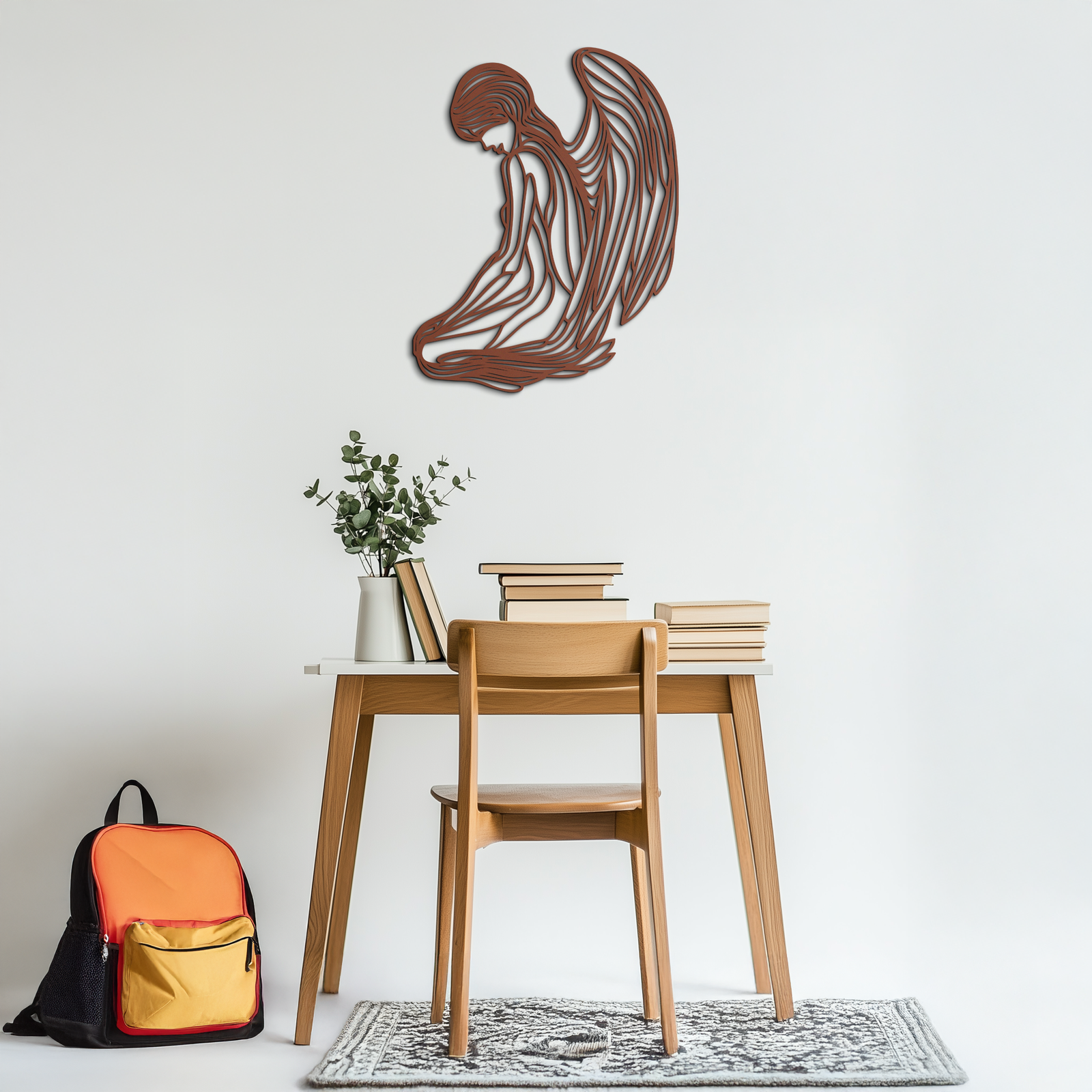 Ethereal Angel Metal Wall Art - Elegant and Serene Decorative Piece - KAF067