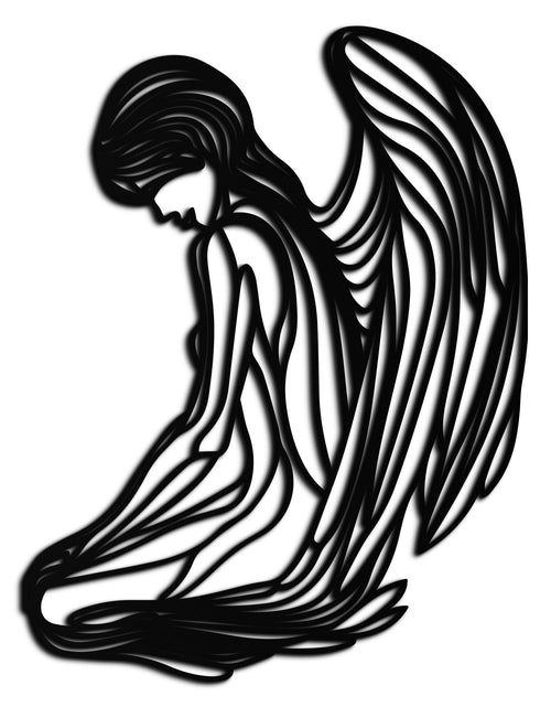 Load image into Gallery viewer, Ethereal Angel Metal Wall Art - Elegant and Serene Decorative Piece - KAF067