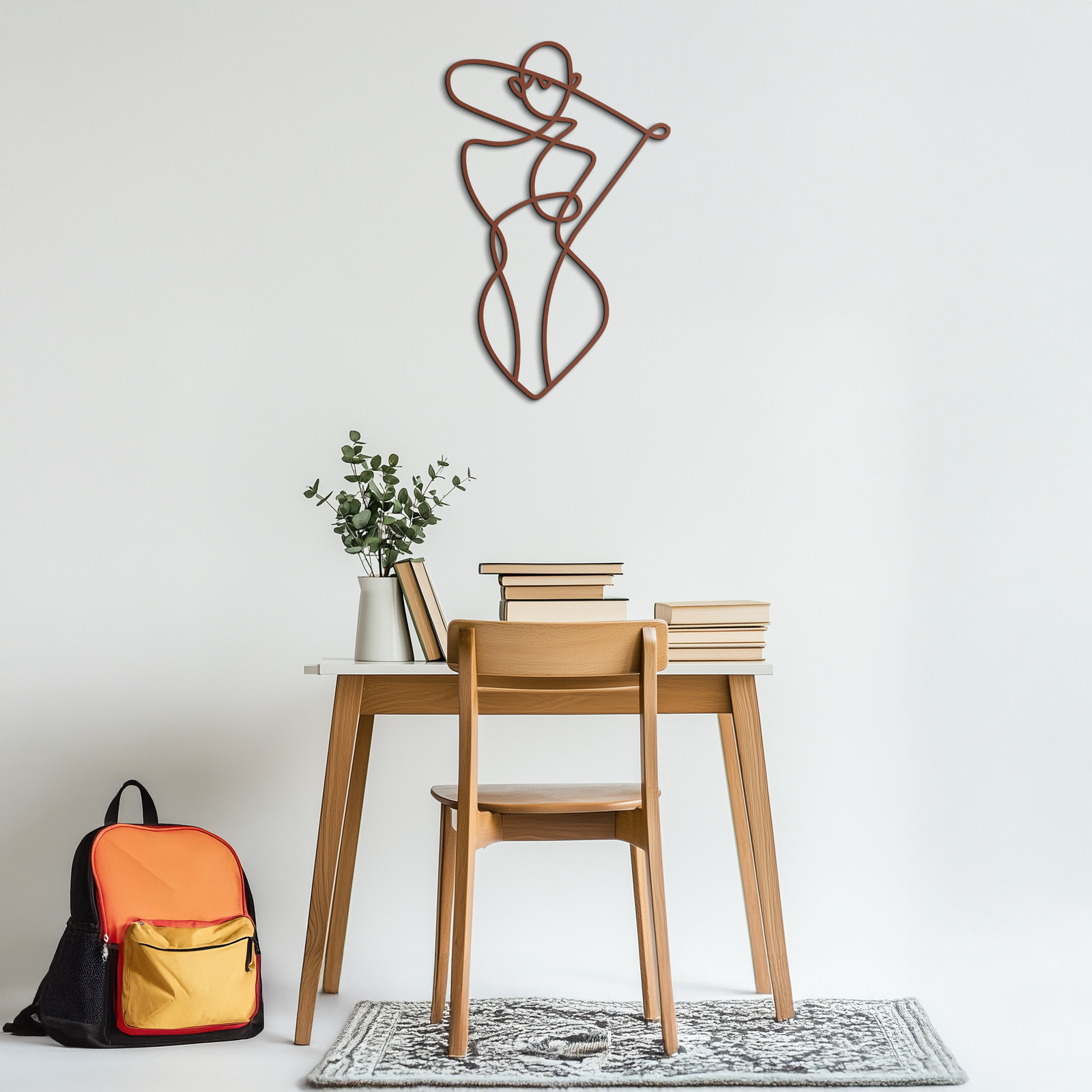 Minimalist Abstract Female Form Metal Wall Art – Modern Line Art Sculpture - KAF069