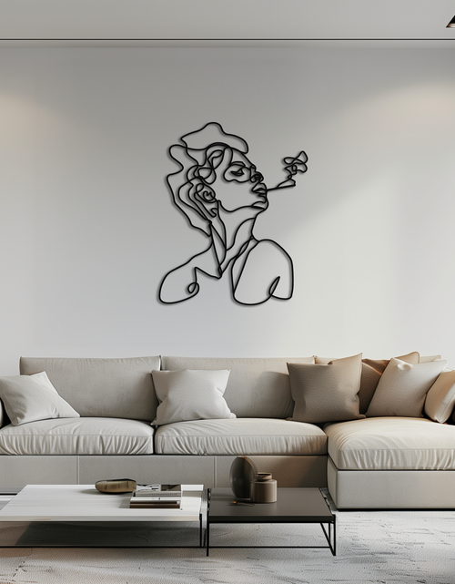 Load image into Gallery viewer, Abstract Female Line Art Metal Wall Decor – Modern Minimalist Face Sculpture - KAF071