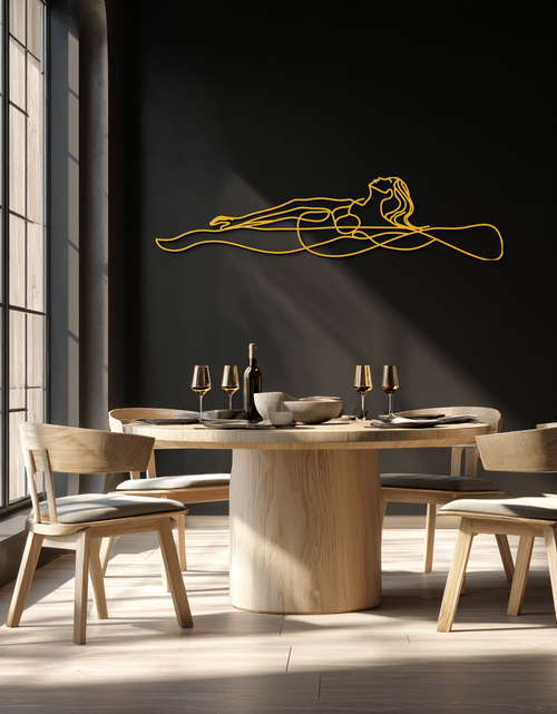 Load image into Gallery viewer, Reclining Woman Metal Wall Art - Minimalist Line Art Decor - KAF079