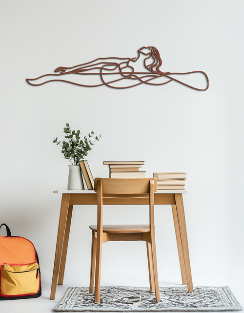 Load image into Gallery viewer, Reclining Woman Metal Wall Art - Minimalist Line Art Decor - KAF079