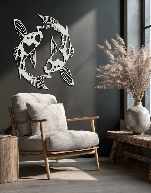 Load image into Gallery viewer, Koi Fish Yin Yang Metal Wall Art - Zen Inspired Steel Wall Decor - KAF083