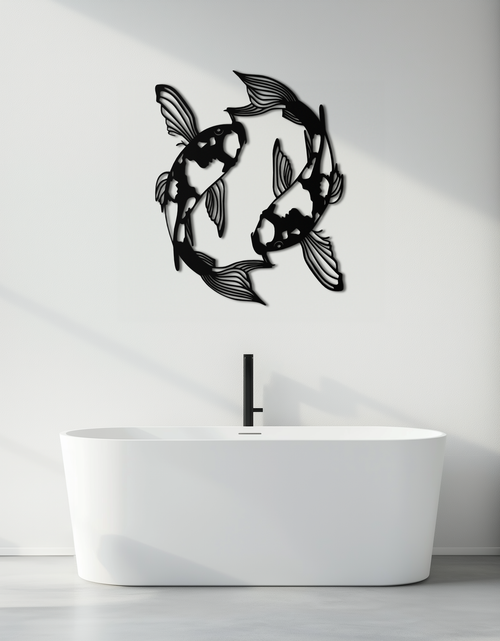 Load image into Gallery viewer, Koi Fish Yin Yang Metal Wall Art - Zen Inspired Steel Wall Decor - KAF083