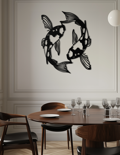 Load image into Gallery viewer, Koi Fish Yin Yang Metal Wall Art - Zen Inspired Steel Wall Decor - KAF083