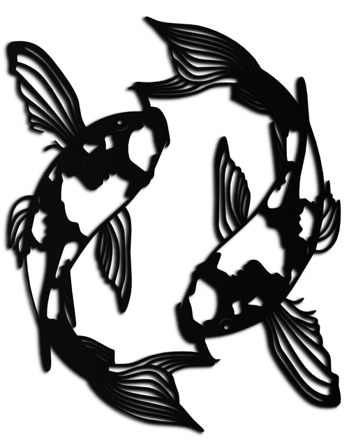 Load image into Gallery viewer, Koi Fish Yin Yang Metal Wall Art - Zen Inspired Steel Wall Decor - KAF083