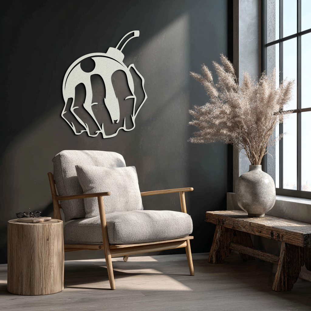 Bomb Hand Metal Wall Art - Edgy Modern Steel Decor - KAF085