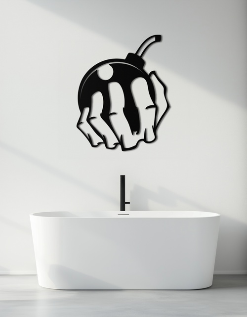 Load image into Gallery viewer, Bomb Hand Metal Wall Art - Edgy Modern Steel Decor - KAF085