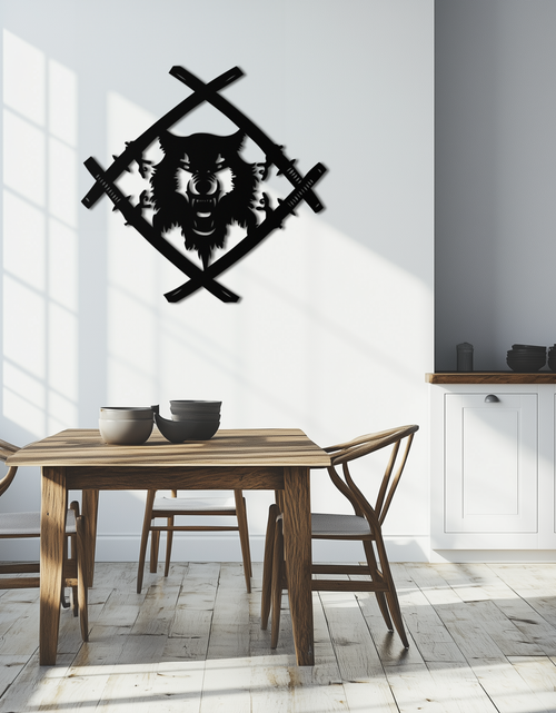 Load image into Gallery viewer, Samurai Wolf Metal Wall Art - Unique Warrior-Inspired Steel Decor - KAF087