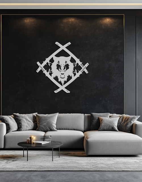 Load image into Gallery viewer, Samurai Wolf Metal Wall Art - Unique Warrior-Inspired Steel Decor - KAF087