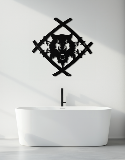 Load image into Gallery viewer, Samurai Wolf Metal Wall Art - Unique Warrior-Inspired Steel Decor - KAF087