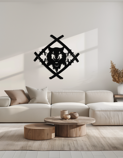Load image into Gallery viewer, Samurai Wolf Metal Wall Art - Unique Warrior-Inspired Steel Decor - KAF087