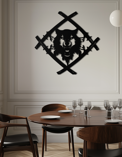 Load image into Gallery viewer, Samurai Wolf Metal Wall Art - Unique Warrior-Inspired Steel Decor - KAF087