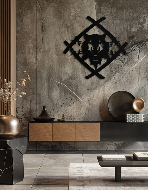 Load image into Gallery viewer, Samurai Wolf Metal Wall Art - Unique Warrior-Inspired Steel Decor - KAF087