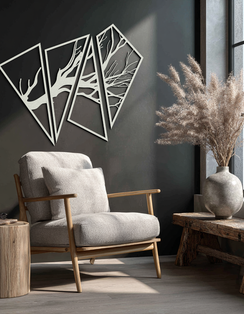 Load image into Gallery viewer, Abstract Tree Branch Metal Wall Art - Modern Geometric Steel Decor - KAF088