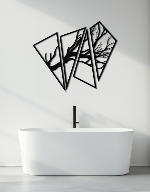 Load image into Gallery viewer, Abstract Tree Branch Metal Wall Art - Modern Geometric Steel Decor - KAF088