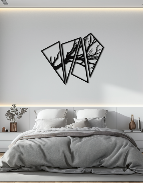 Load image into Gallery viewer, Abstract Tree Branch Metal Wall Art - Modern Geometric Steel Decor - KAF088