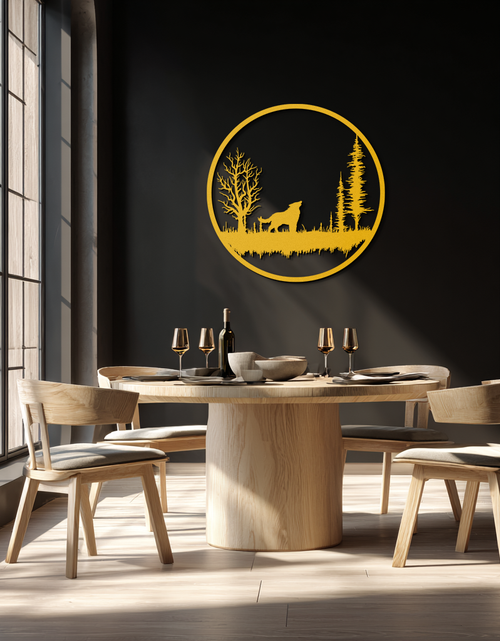 Load image into Gallery viewer, Howling Wolf Metal Wall Art - Rustic Nature-Inspired Steel Decor - KAF092