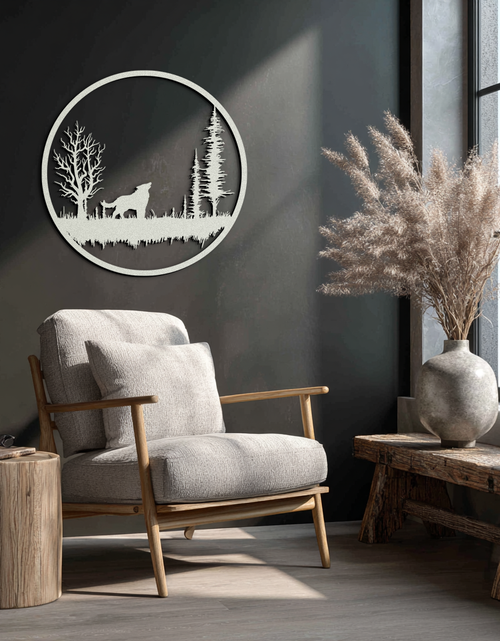 Load image into Gallery viewer, Howling Wolf Metal Wall Art - Rustic Nature-Inspired Steel Decor - KAF092