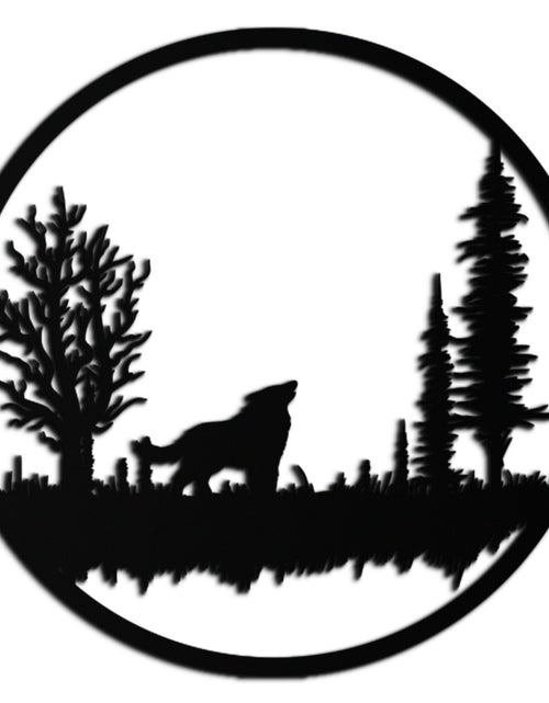 Load image into Gallery viewer, Howling Wolf Metal Wall Art - Rustic Nature-Inspired Steel Decor - KAF092