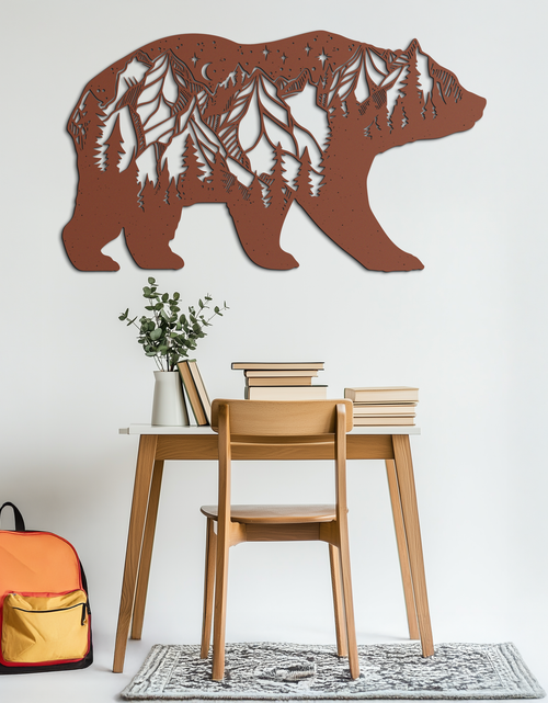Load image into Gallery viewer, Mountain Bear Metal Wall Art - Nature-Inspired Wildlife Decor - KAF094